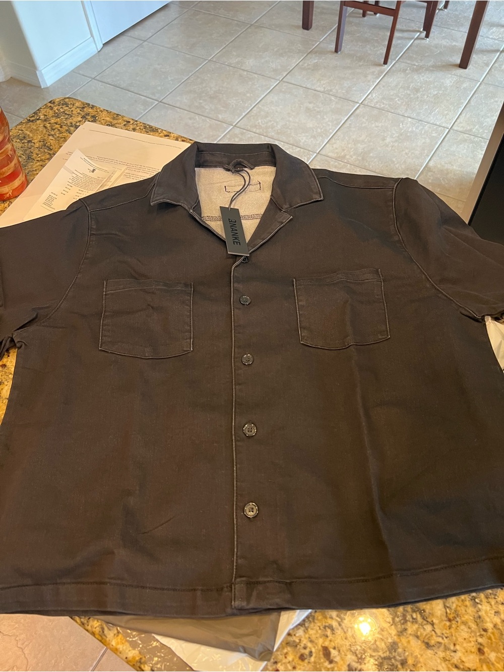 Men's Casual Button-Down Shirt - Black
